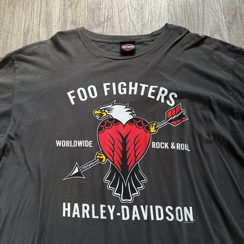 Harley-Davidson Black Foo Fighters Heart Eagle Graphic Tee